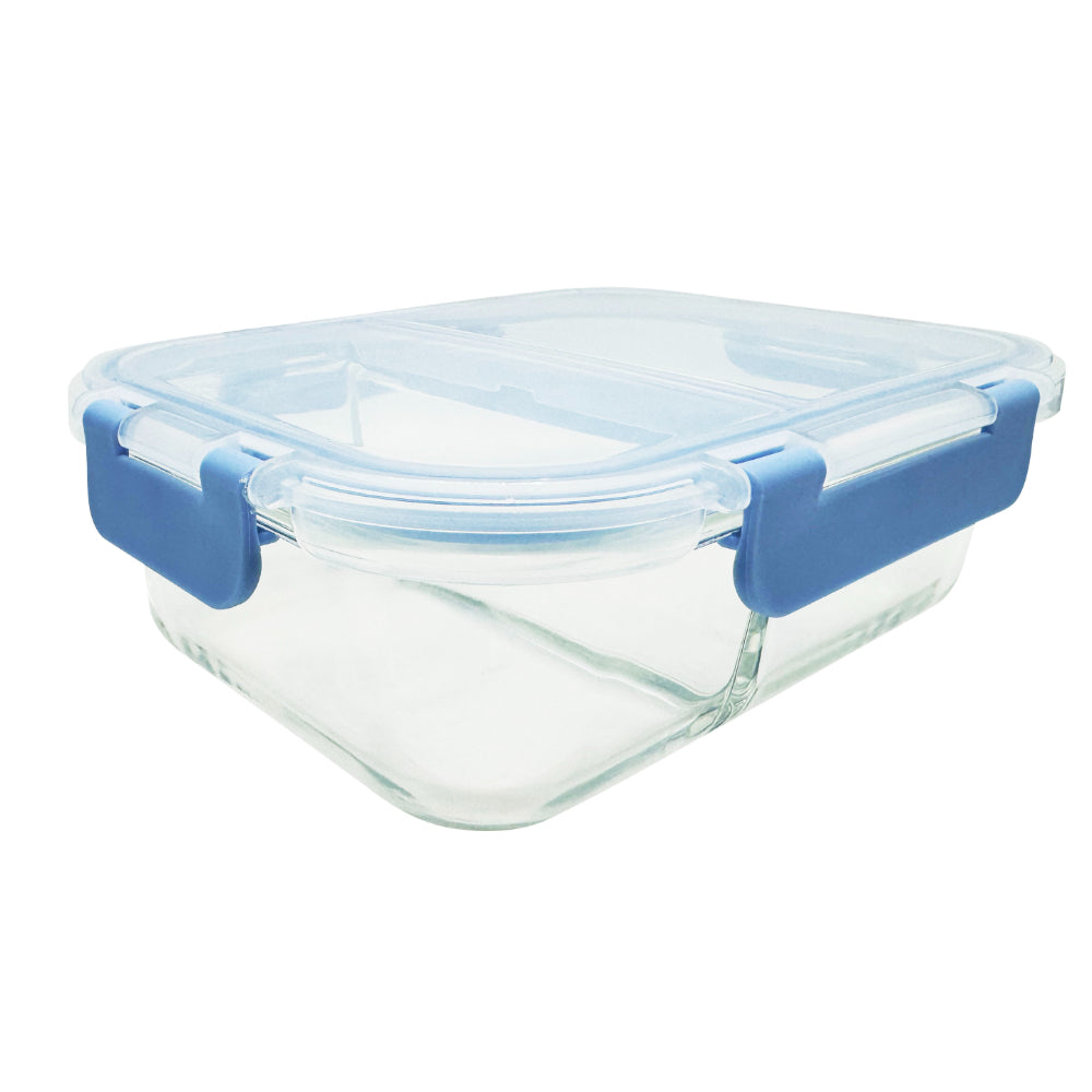 Cuisine Art High Borosilicate Glass 2 Compartment Food Saver with PP Lid, 1000ml