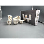 Shallow Porcelain Amara Cawa Cup, 80ml (12 Pieces, White & Gold)