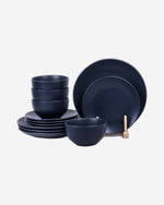 Cuisine Art IRZU 12-Piece Glazed Dinner Set - Blueish Gray