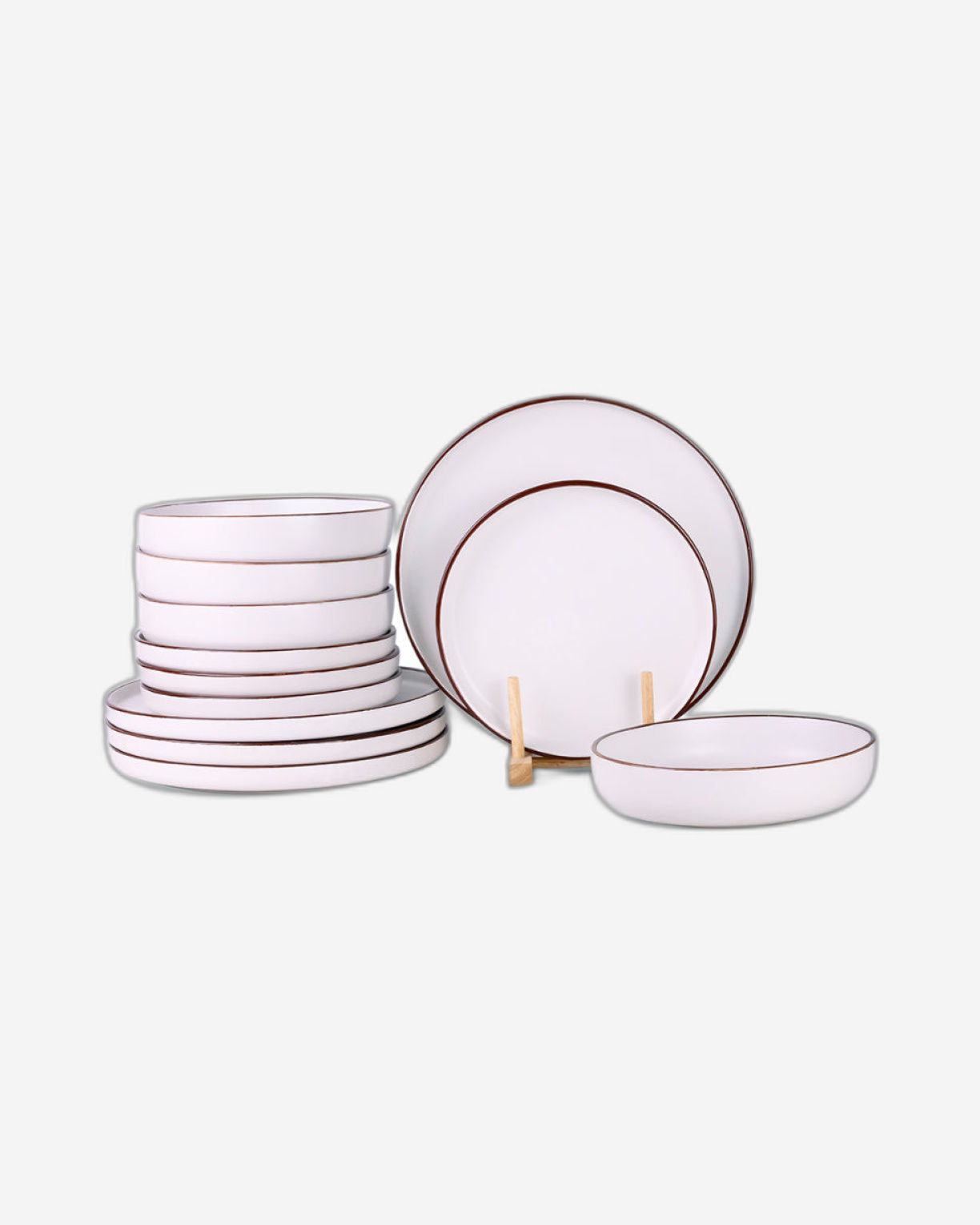 Cuisine Art Dinner Set 12Pc IRA Cream & Blue