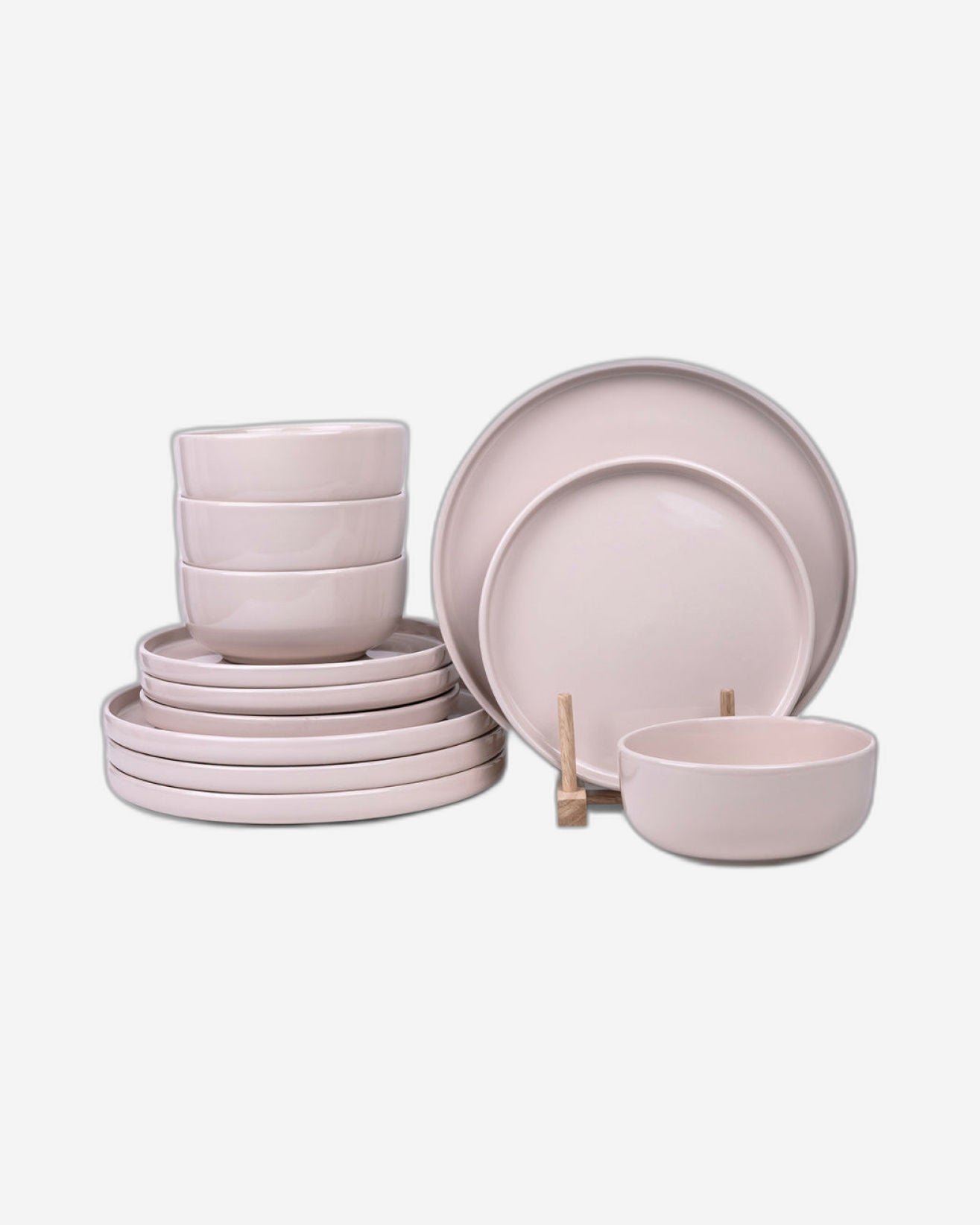 Cuisine Art HOLA 12-Piece Stoneware Dinner Set - Beige