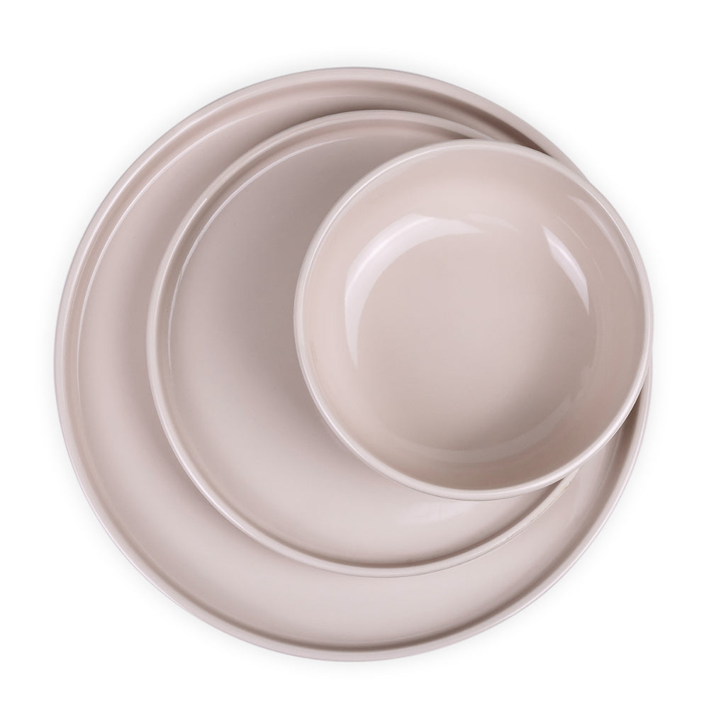 Cuisine Art HOLA 12-Piece Stoneware Dinner Set - Beige