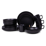 Cuisine Art OLA 16-Piece Stoneware Dinner Set - Black
