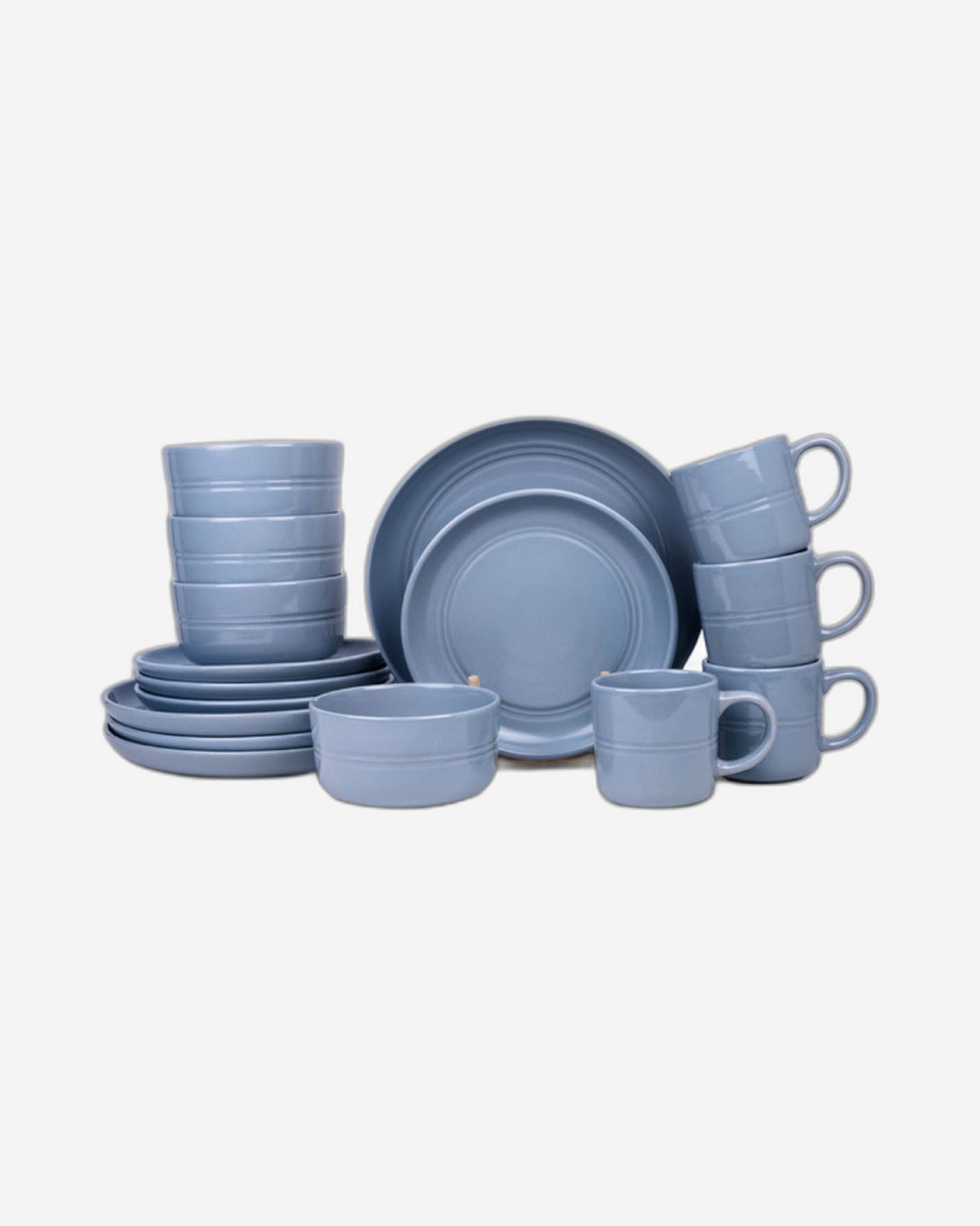 Cuisine Art 16-Piece Stoneware Dinner Set - Cyan