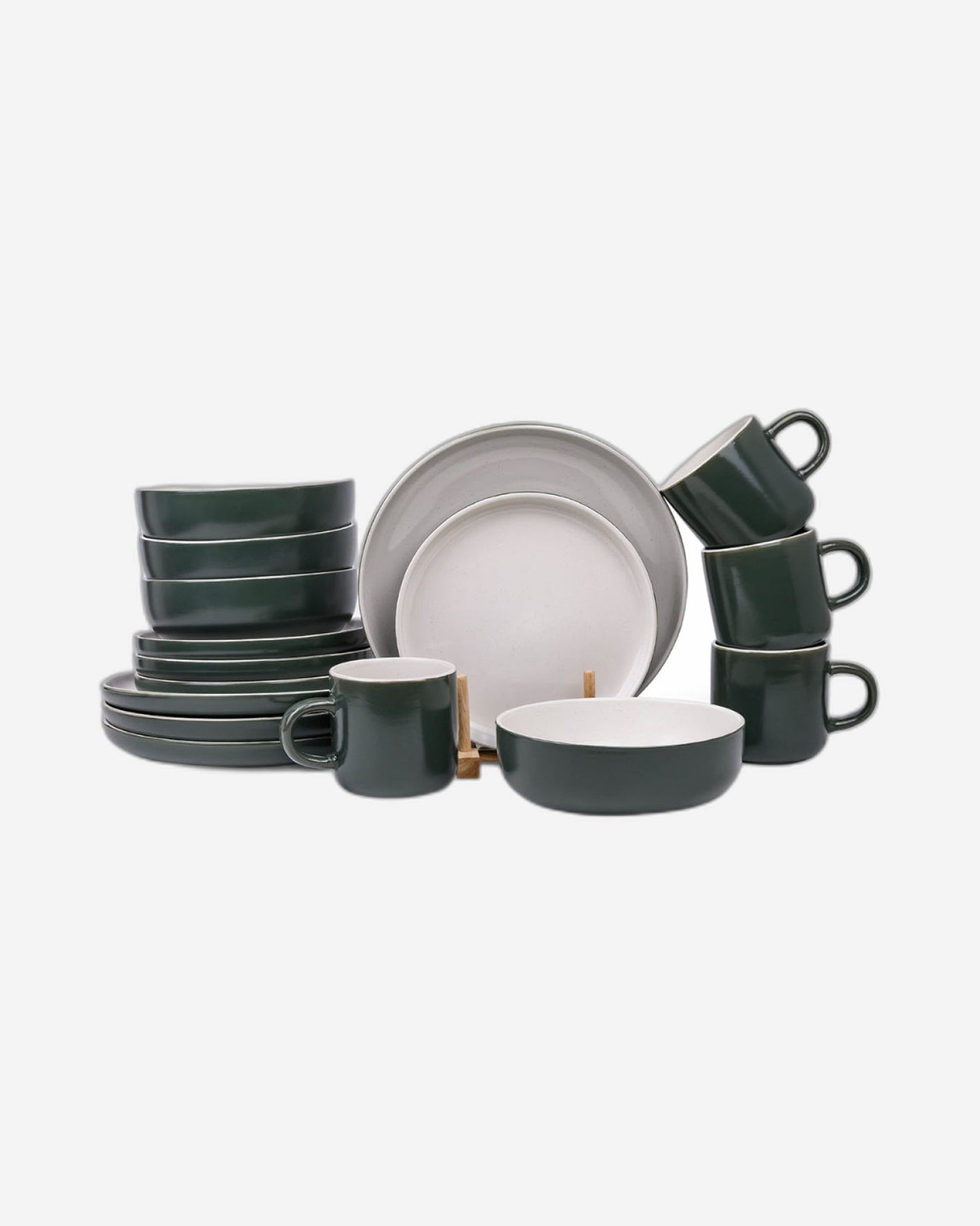 Cuisine Art Dinner Set 16Pc HUMA Green