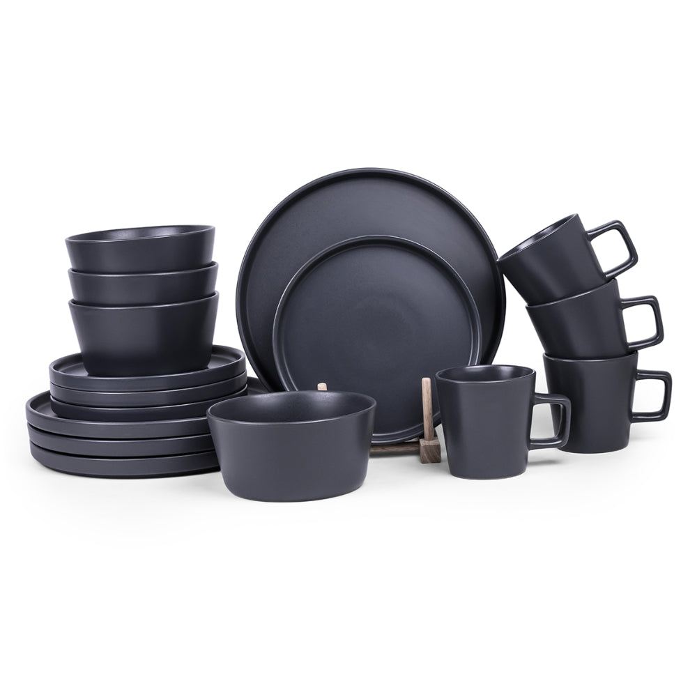 Cuisine Art SIRA 16-Piece Stoneware Dinner Set - Gray