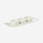 Shallow Porcelain 3-Dish Condiment Set with Long Plate, White – Elegant Serving Set for Sauces, Spices, and More