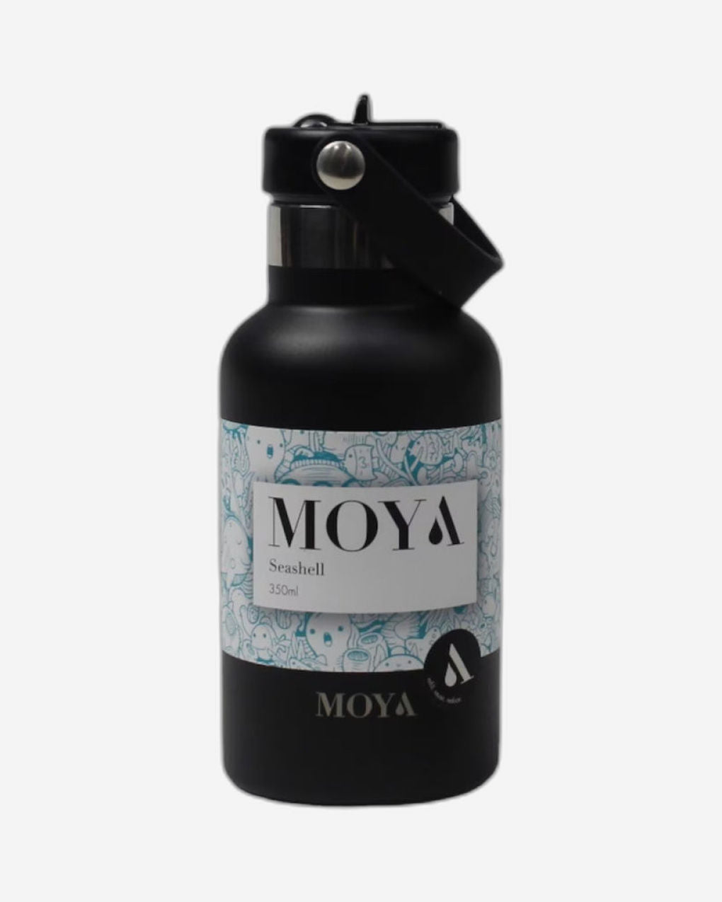 Moya "Seashell" 350ml Insulated Sustainable Water Bottle Black
