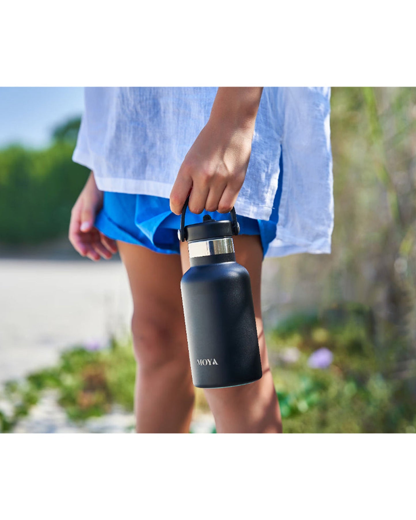 Moya "Seashell" 350ml Insulated Sustainable Water Bottle Black
