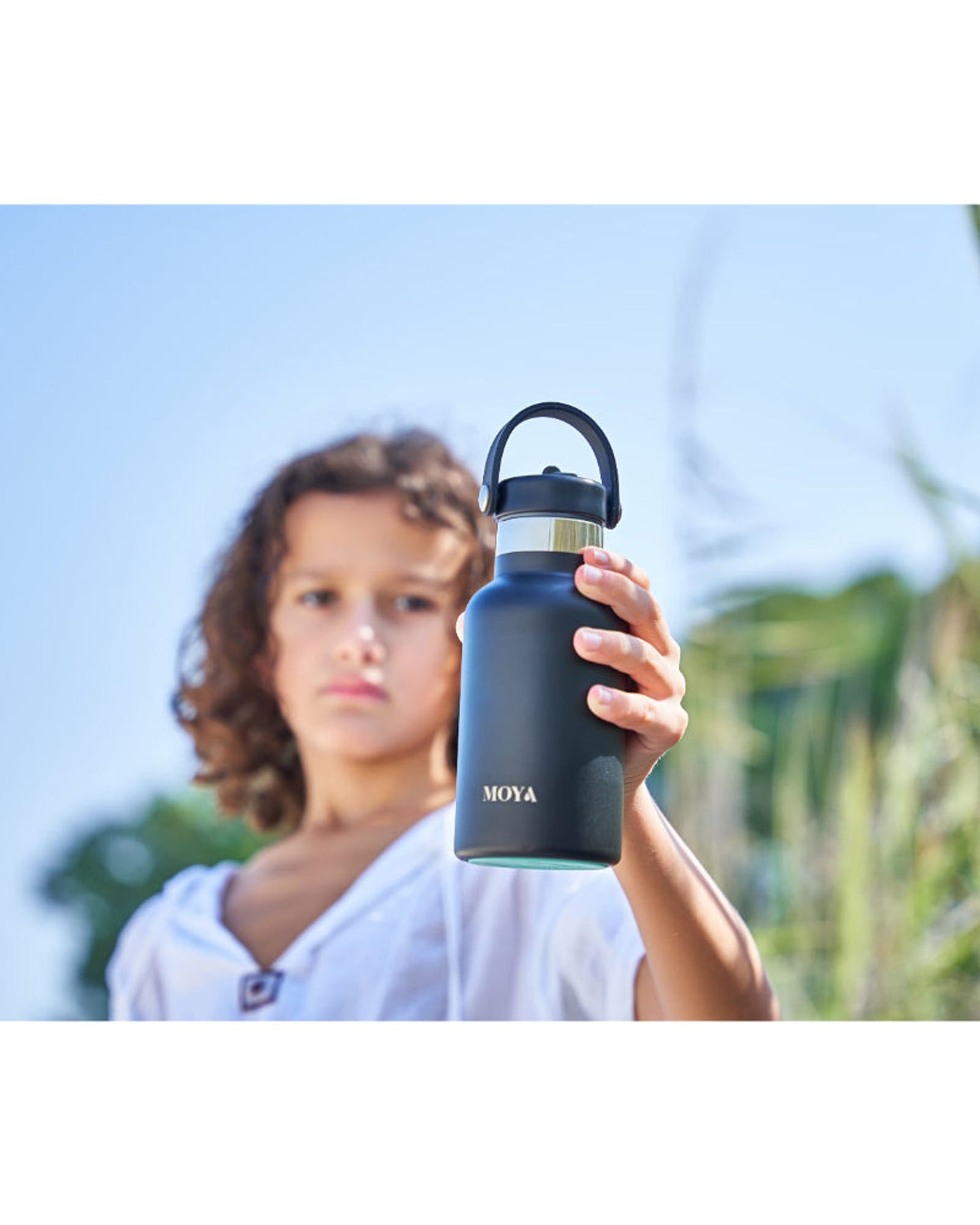 Moya "Seashell" 350ml Insulated Sustainable Water Bottle Black