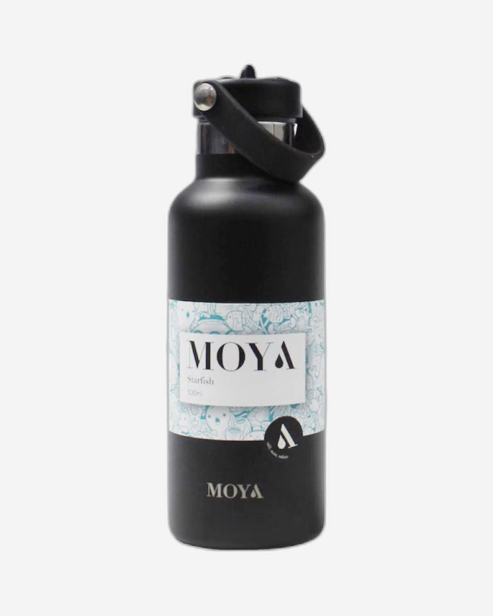 Moya "Seashell" 350ml Insulated Sustainable Water Bottle Black