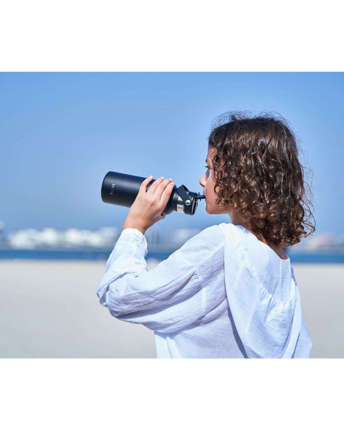 Moya "Seashell" 350ml Insulated Sustainable Water Bottle Black