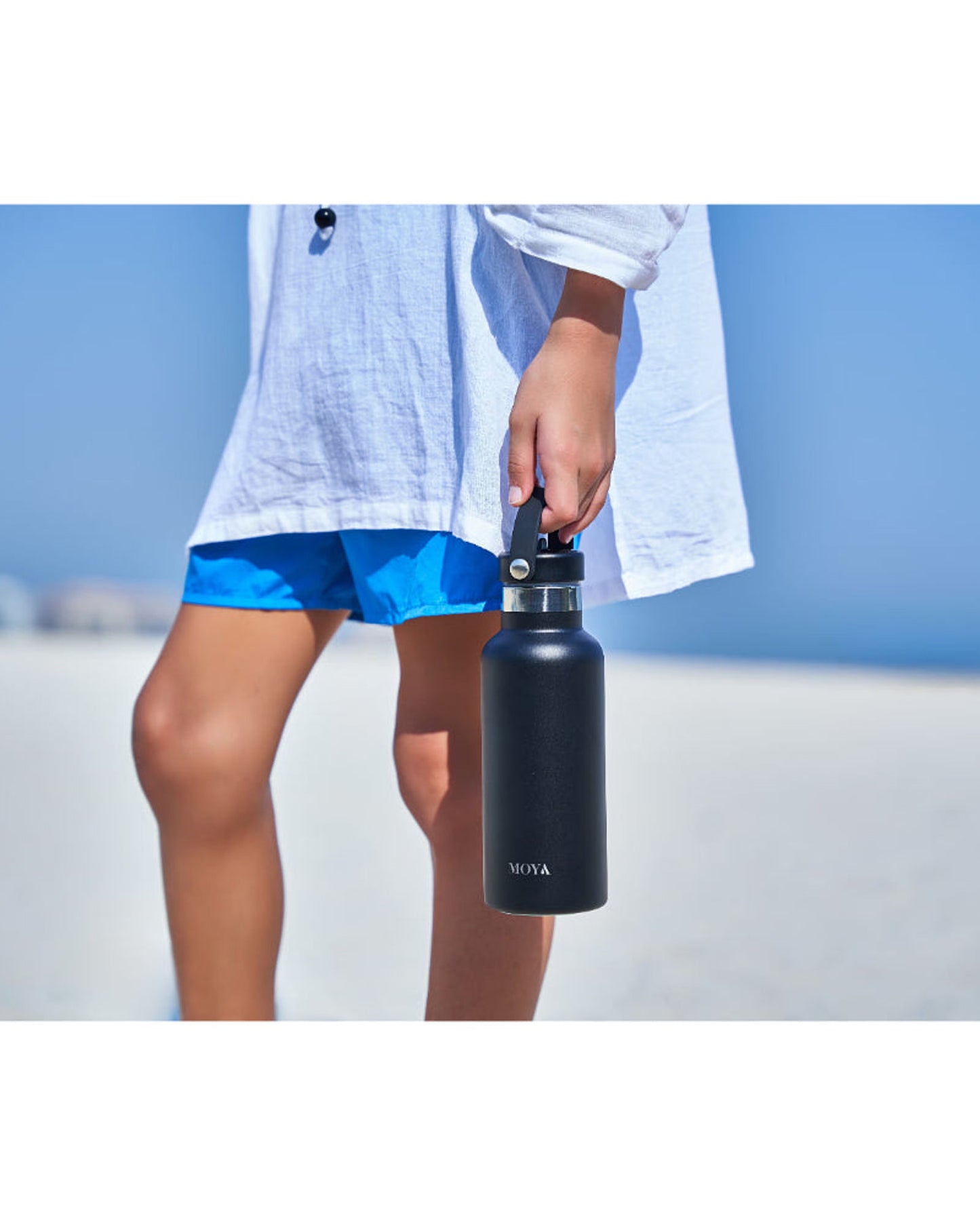 Moya "Seashell" 350ml Insulated Sustainable Water Bottle Black