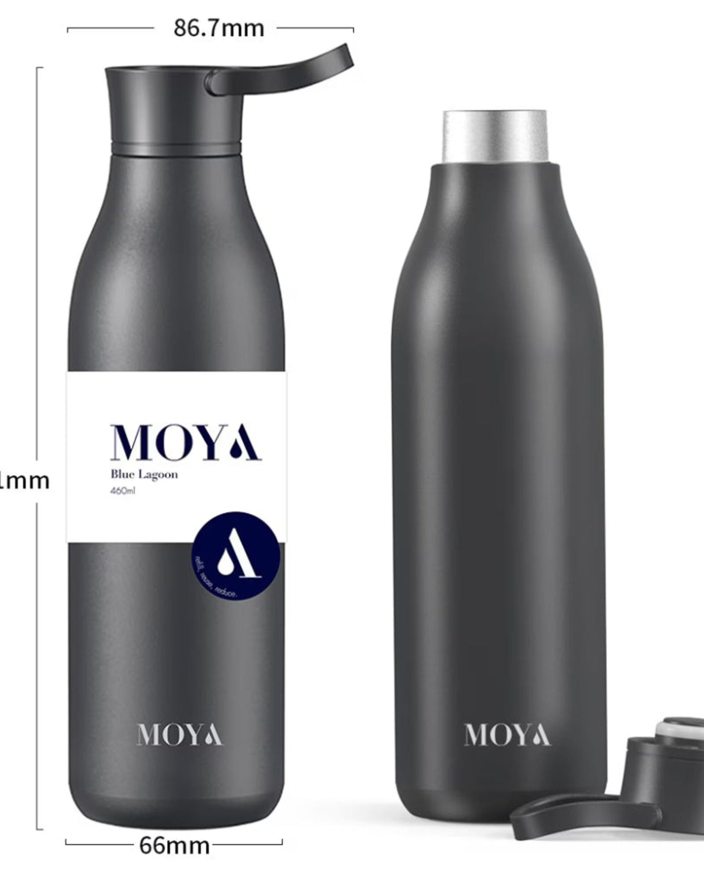 Moya Sustainable "Blue Lagoon" 460ml Black
