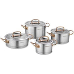 KORKMAZ PROLINE 8PCS COOKWARE SET - ROSEGOLD
