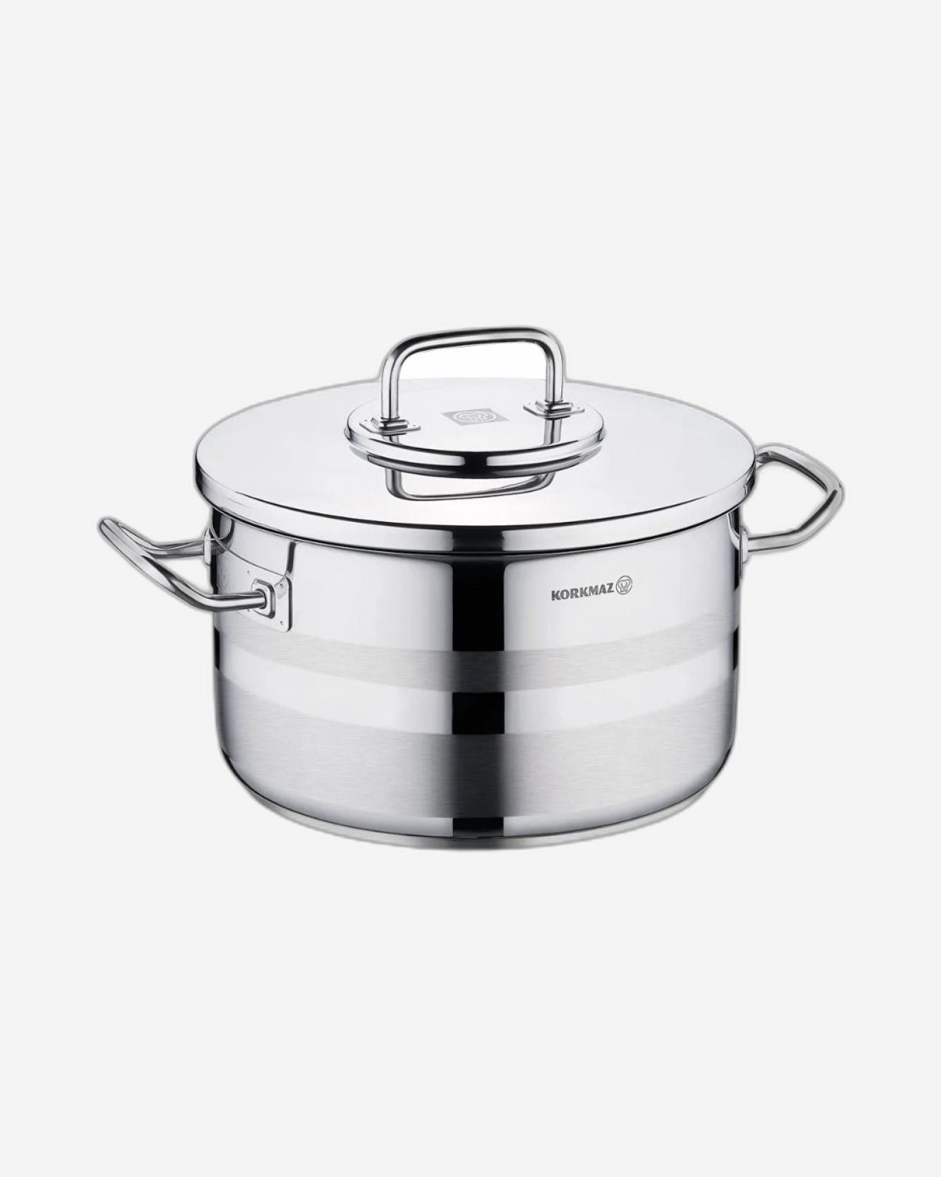 Korkmaz Astra2 Casserole 28x16 / 9.5 L | Induction Base Satinless Steel Pot | Dishwasher Safe Stock Pot - KA2027