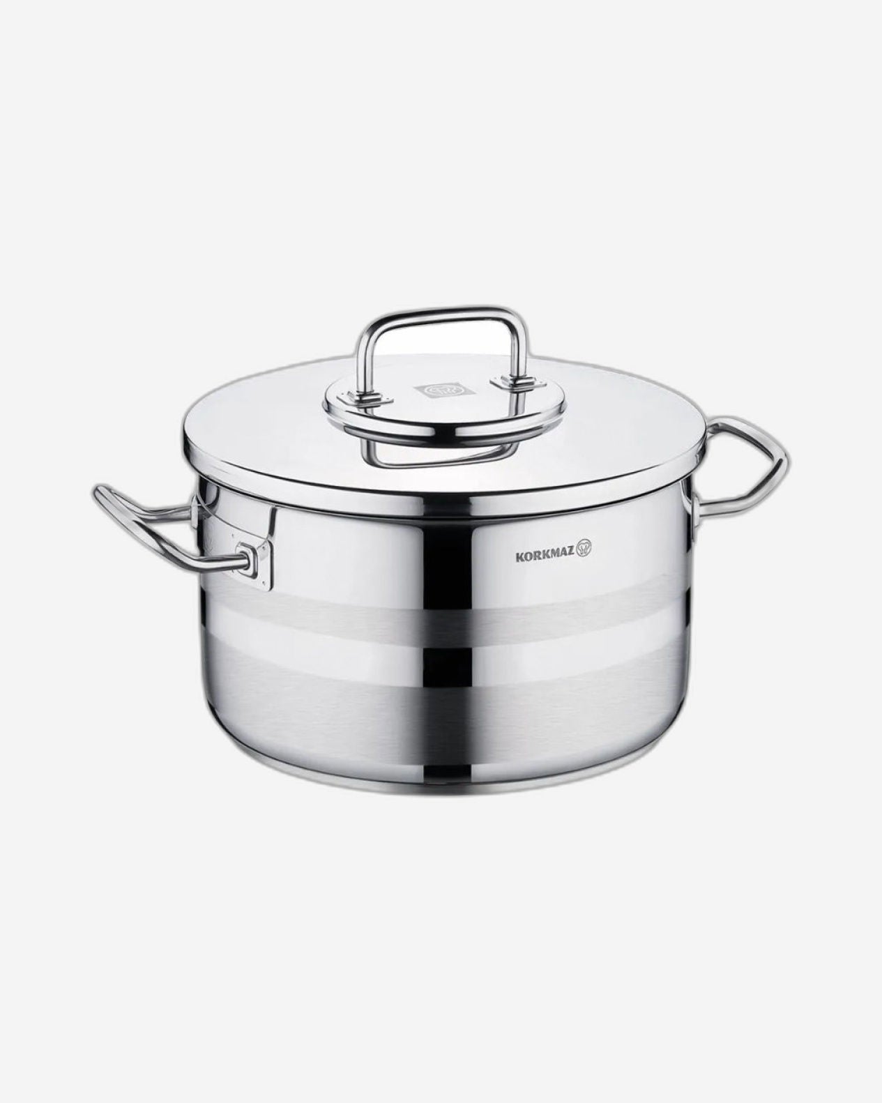 Korkmaz Astra2 Casserole 32x19 / 15 L | Induction Base Satinless Steel Pot | Dishwasher Safe Stock Pot - KA2029
