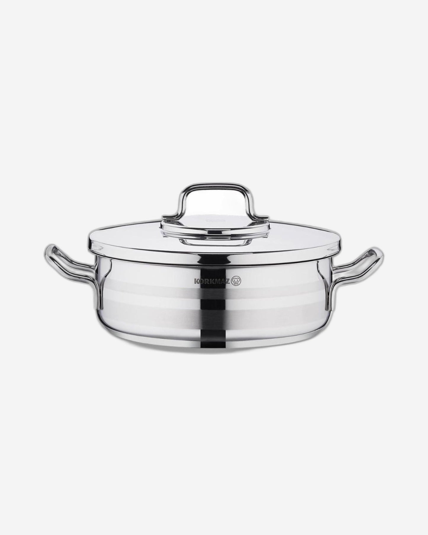 Korkmaz Astra2 Low Casserole 32x13 / 10.25 L |Induction Base Satinless Steel Pot | Dishwasher Safe Stock Pot - KA2038