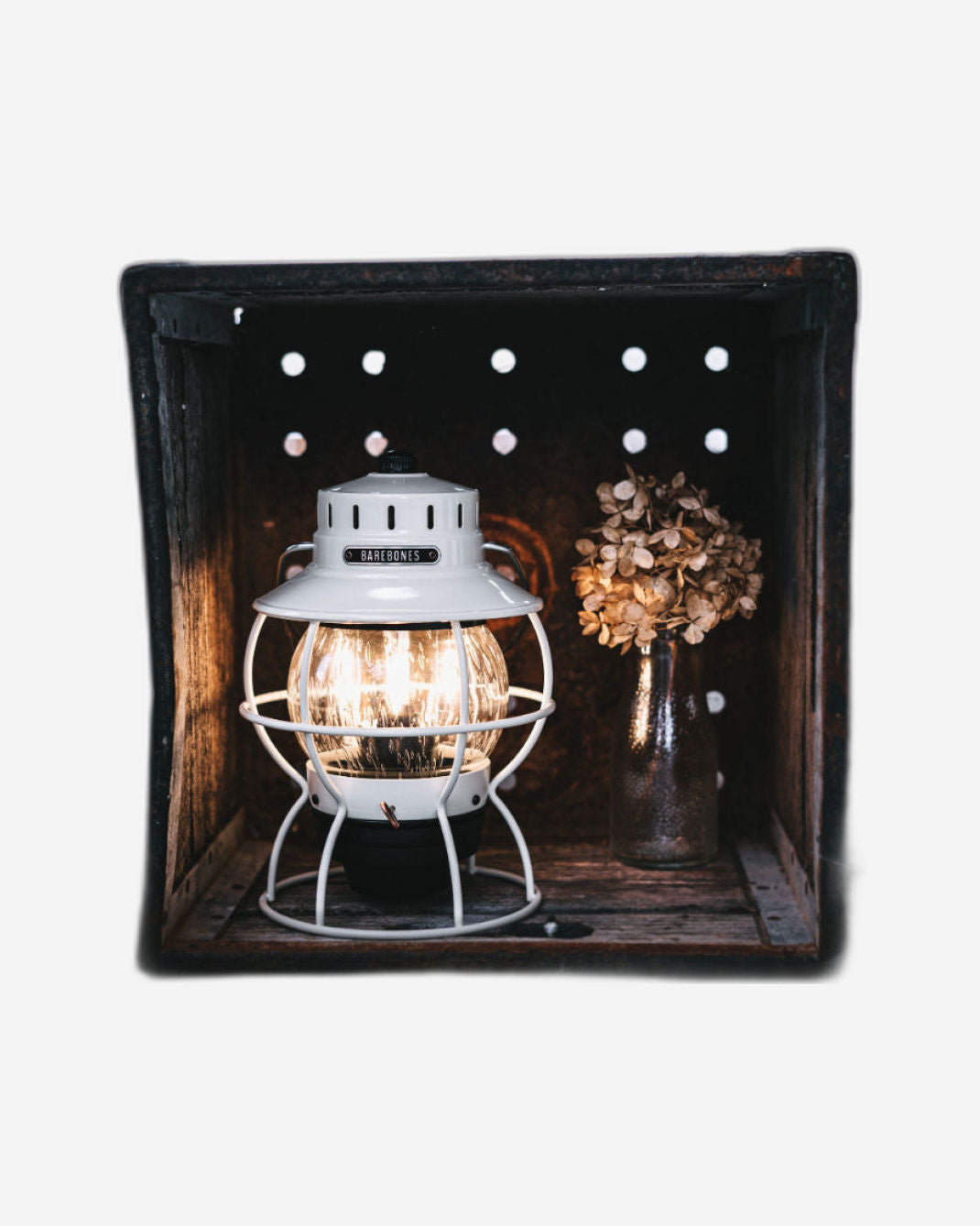 BareBones - Railroad Lantern (Vintage White)
