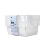 Mondex 6 Piece Polypropylene Storage Box Set - 10L Capacity Each - Transparent