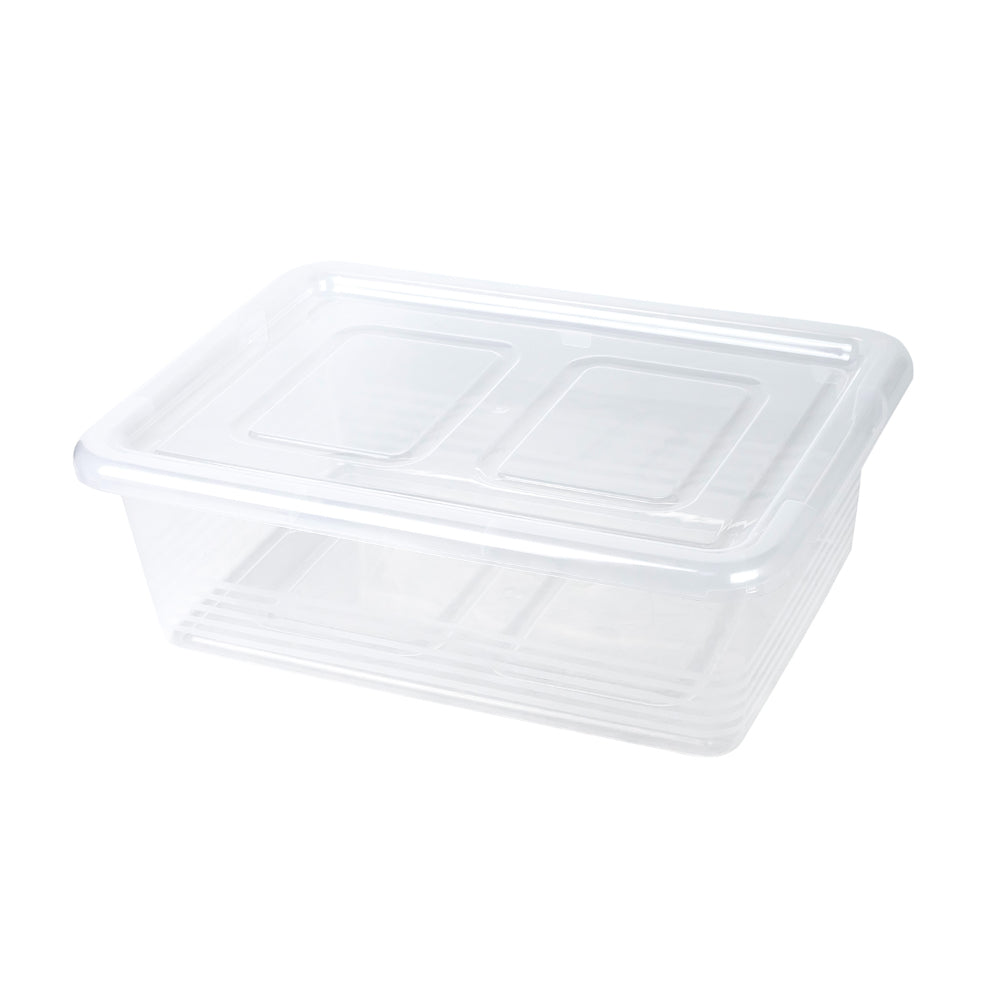 Mondex 6 Piece Polypropylene Storage Box Set - 10L Capacity Each - Transparent