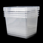 Mondex 4 Piece Polypropylene Storage Box Set - 20L Capacity Each - Transparent