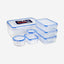 Mondex Polypropylene Food Container Set - 7 Pieces (1N 5000ml, 3N 750ml, 1N 300ml, 1N 250ml, 100ml)