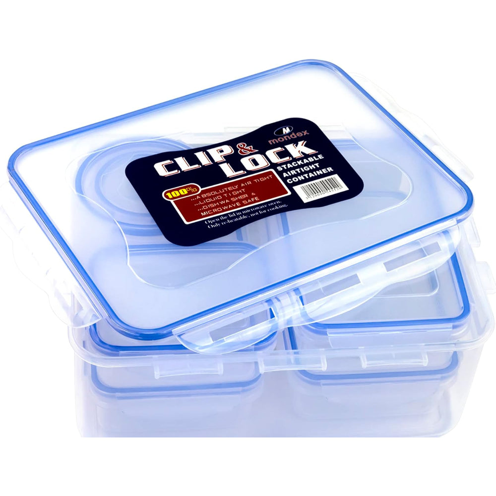 Mondex Polypropylene Food Container Set - 7 Pieces (1N 5000ml, 3N 750ml, 1N 300ml, 1N 250ml, 100ml)
