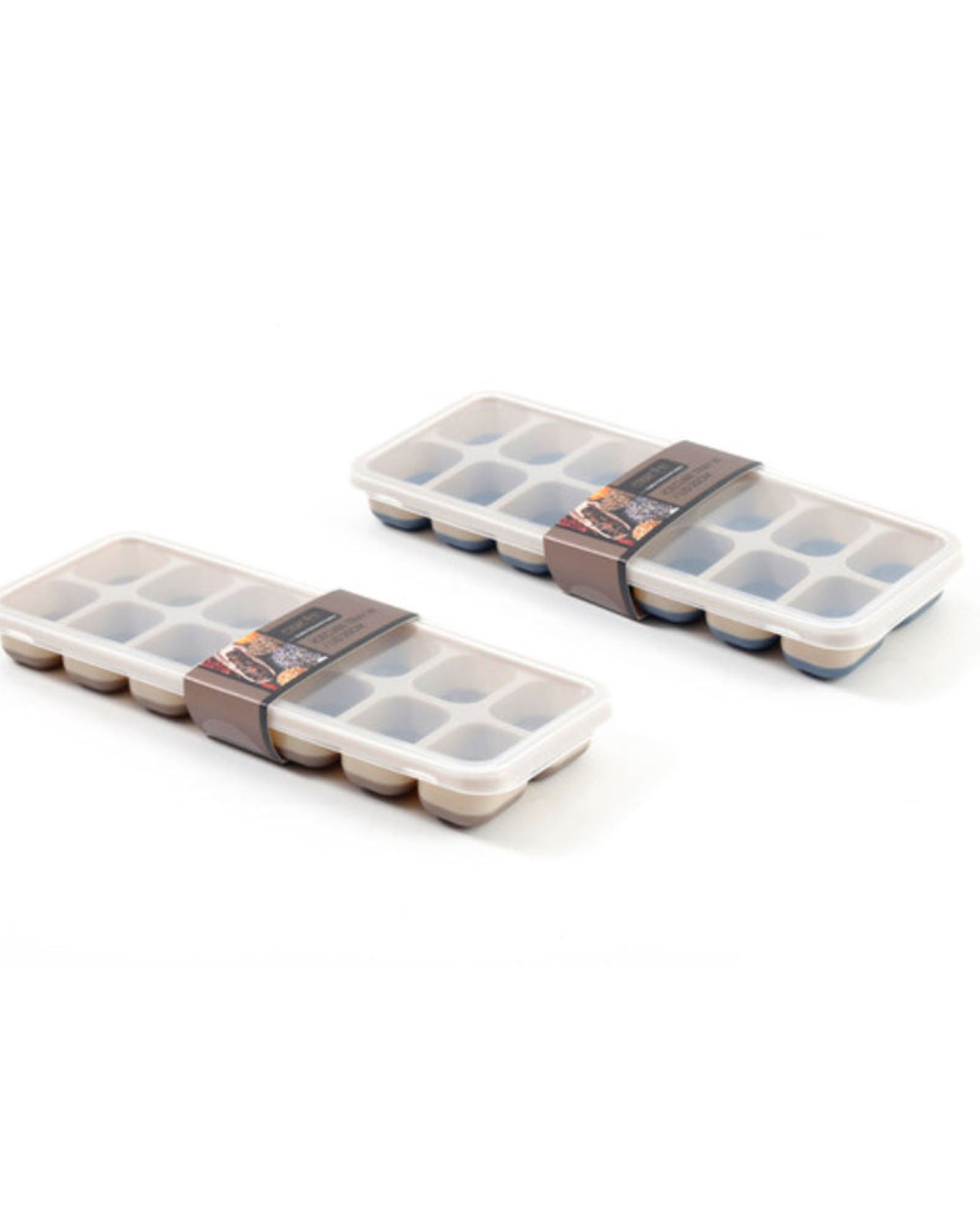 Cuisine Art Thermoplastic Rubber (TPR) and Polypropylene Ice Cube Tray with Lid, 25cm (Set of 2)