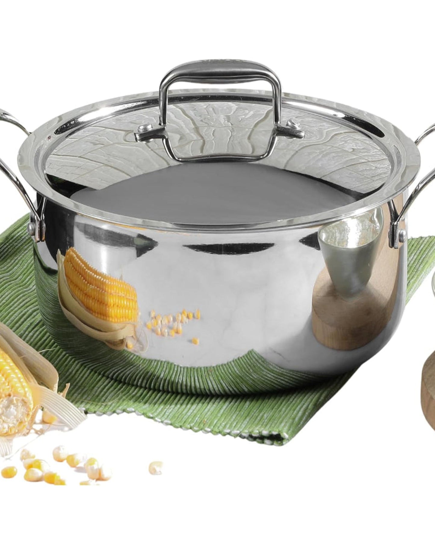 Vinod Platinum Triply Stainless Steel Saucepot with Lid - 20 cm, 3 L, 2.5mm Thickness, Silver (Induction Friendly)