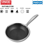 Vinod Platinum Triply Stainless Steel SAS Pro Fry Pan - 20 cm, Silver (Induction Friendly)