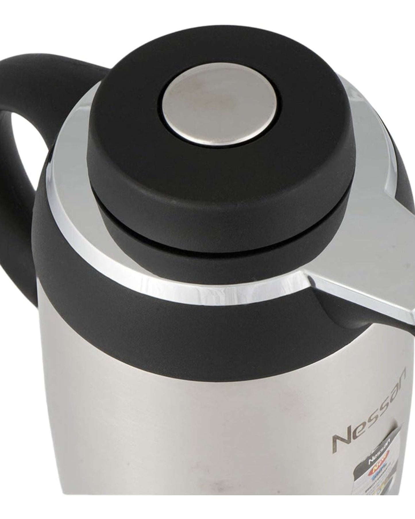 Nessan Stainless Steel Regal Flask 1L - Silver/Black | Durable Double Wall Vacuum Insulated Flask for Hot & Cold Beverages