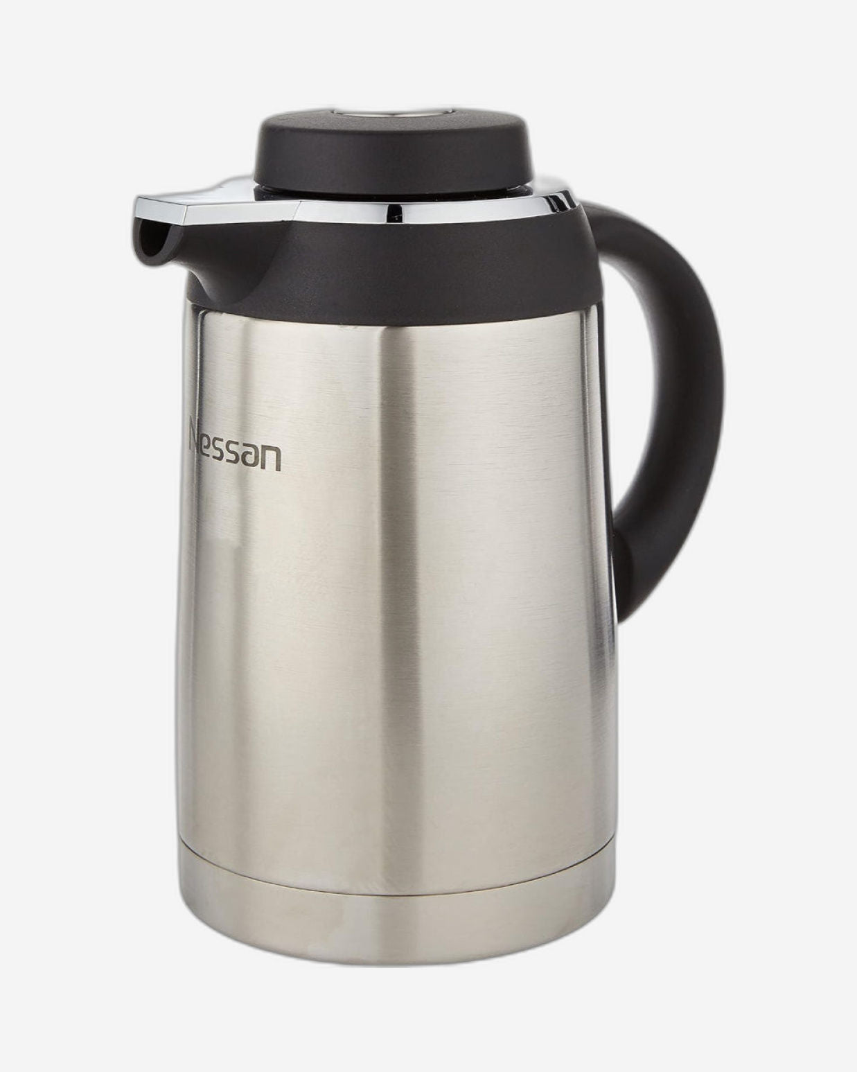 Nessan Stainless Steel Regal Flask 1.3L - Silver/Black | Durable Double Wall Vacuum Insulated Flask for Hot & Cold Beverages