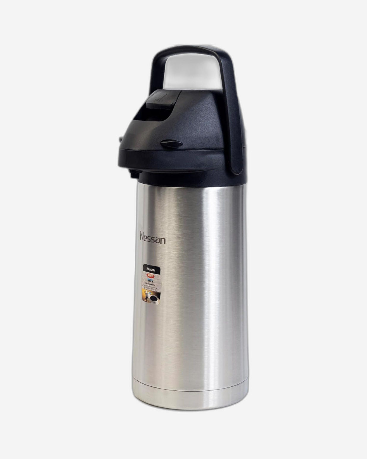 Nessan Insulated Coffee Tea Dispenser - Thermal Jug, Vacuum Flask, Thermos Flask, Insulated Pump Pot Durable Stainless Steel Inner Portable & Leak Resistant Airpot Flask - 1.9 Liter