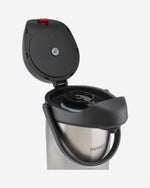 Nessan Insulated Stainless Steel Pump Flask, Silver, 350ml | Double Wall Vacuum Insulated Beverage Flask for Hot & Cold Drinks