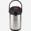 Nessan Insulated Stainless Steel Pump Flask, Silver, 3.5L | Double Wall Vacuum Insulated Beverage Flask for Hot & Cold Drinks