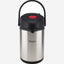 Nessan Insulated Stainless Steel Pump Flask, Silver, 4L | Double Wall Vacuum Insulated Beverage Flask for Hot & Cold Drinks