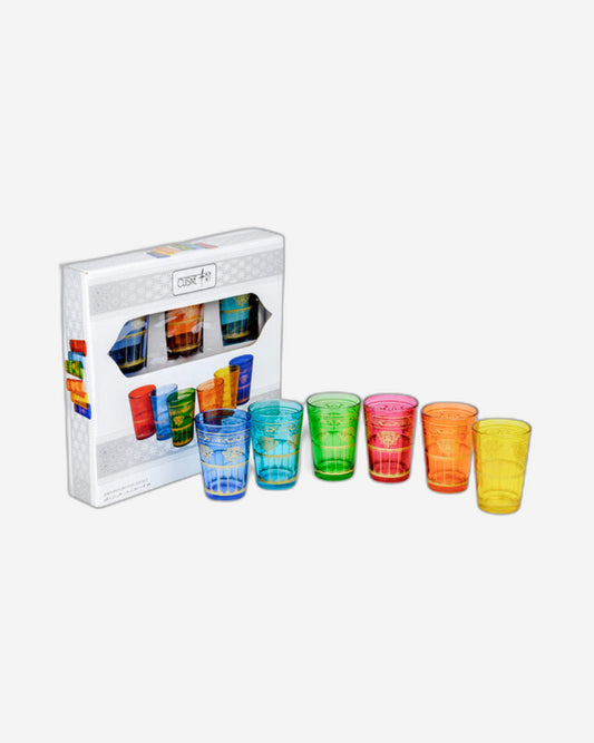 Cuisine Art Jora Deco Glass Set 6Pc Multicolor