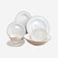Shallow New Bone China Dinner Set - Java, 32 Pieces, White