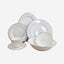 Shallow New Bone China Dinner Set - Prisa, 32 Pieces, White