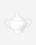 Shallow Bone China Gold Plated Dinner Set - 47 Pieces, White