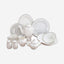 Shallow New Bone China Dinner Set - Diva, 47 Pieces, White