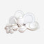 Shallow New Bone China Dinner Set - Feliz, 47 Pieces, White