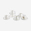 Shallow New Bone China EMA Coffee Cup & Saucer Set, 100ml (White, 6 Cups, 6 Saucer)