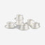 Shallow New Bone China Rosa Coffee Cup & Saucer Set, 90ml (White, 6 Cups, 6 Saucer)