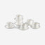 Shallow New Bone China Lara Coffee Cup & Saucer Set, 90ml (White, 6 Cups, 6 Saucer)