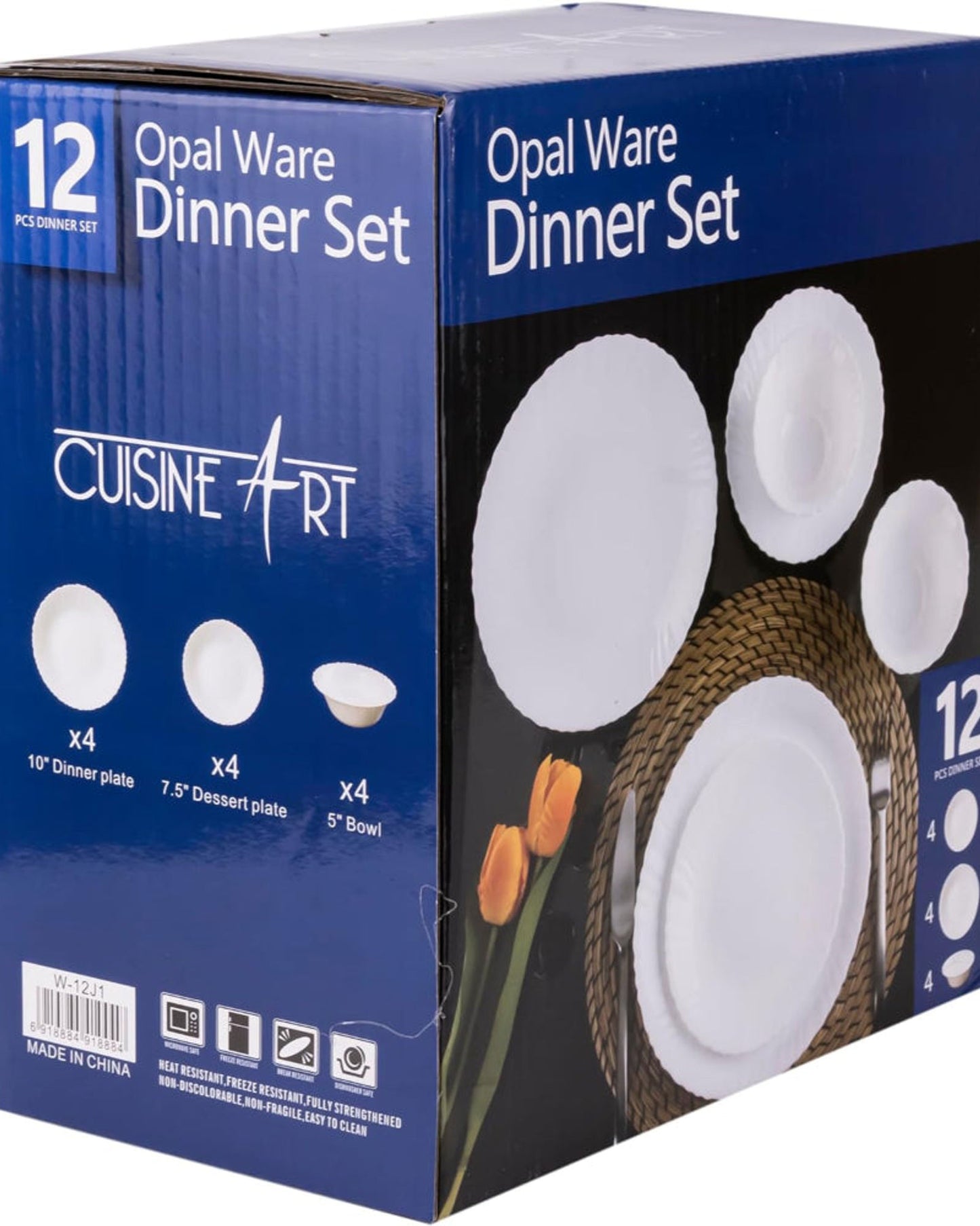 Cuisine Art Dinner Set 12Pc Opalware White