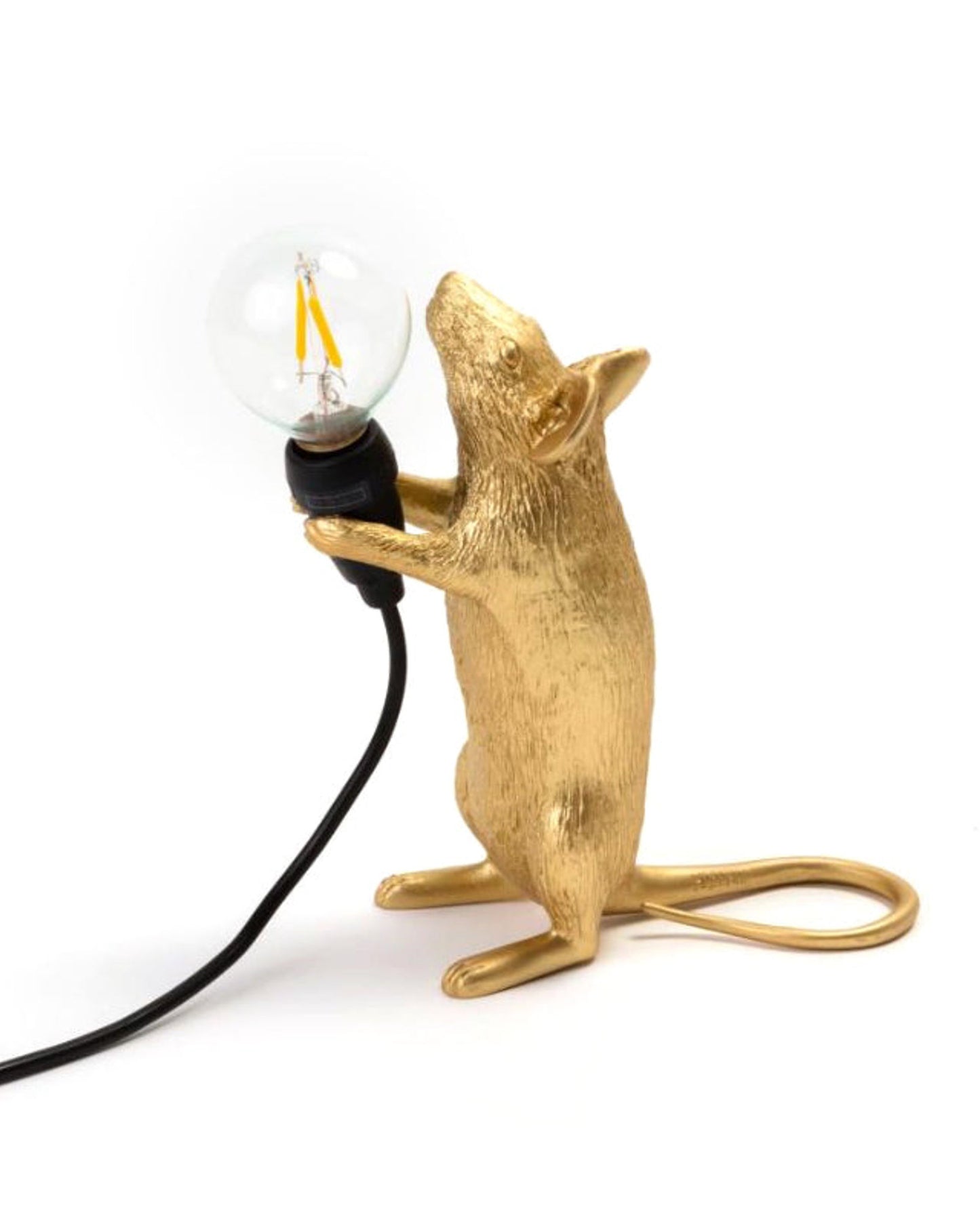 Seletti Mouse Lamp Step Standing Gold Usb