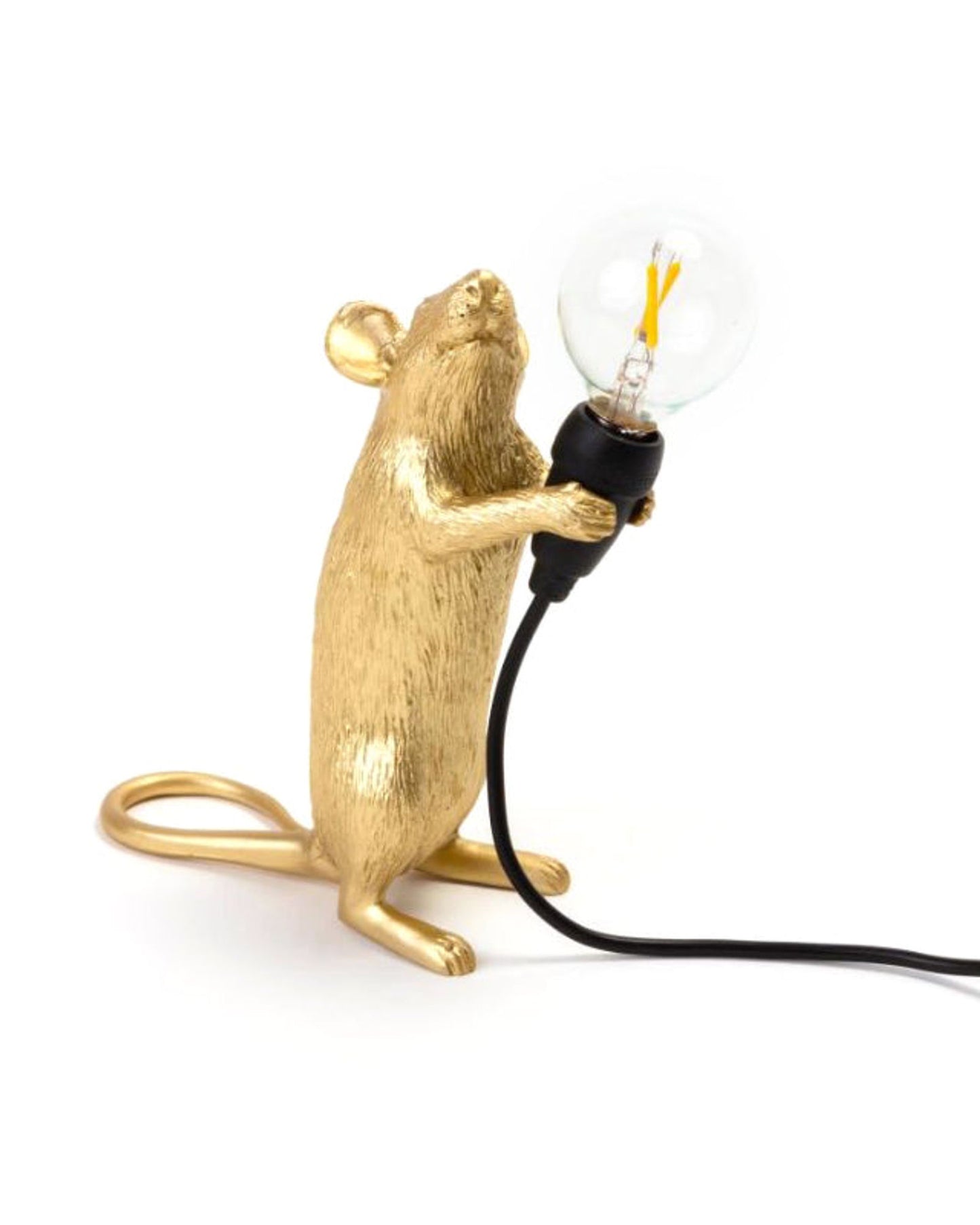 Seletti Mouse Lamp Step Standing Gold Usb