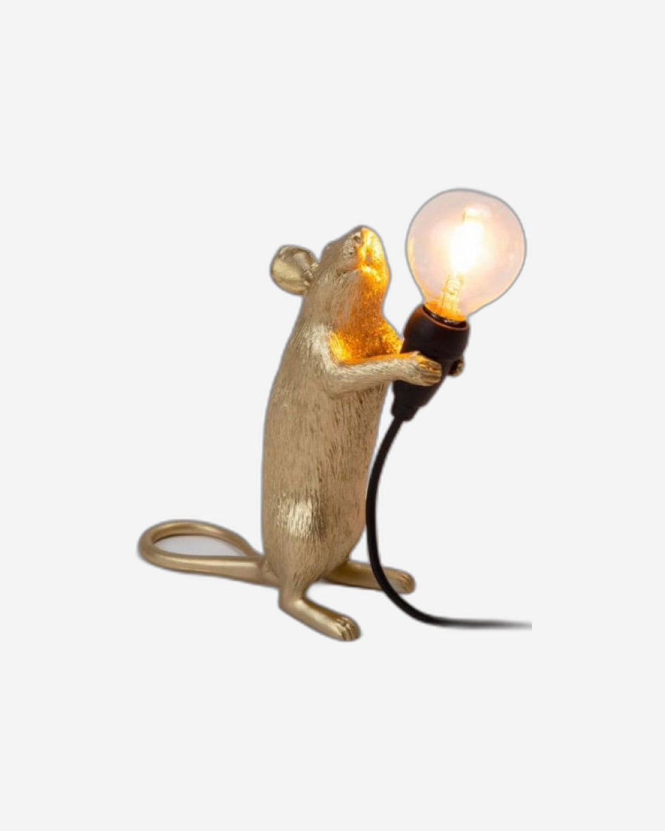 Seletti Mouse Lamp Step Standing Gold Usb